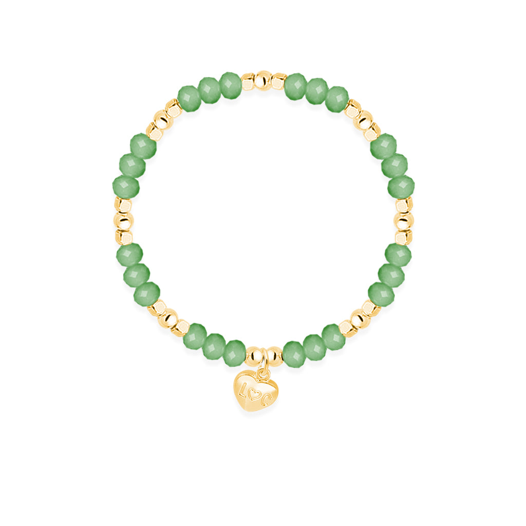 Best Friends - Green crystal affirmation bracelet