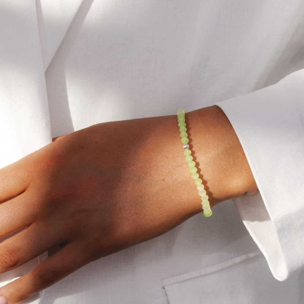 Thank You - Green crystal affirmation bracelet