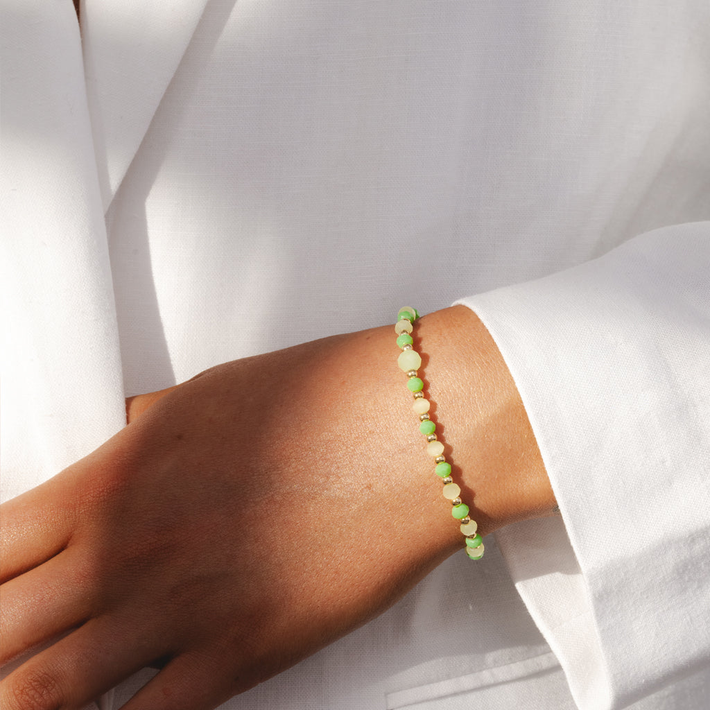 Congratulations - Green crystal affirmation bracelet