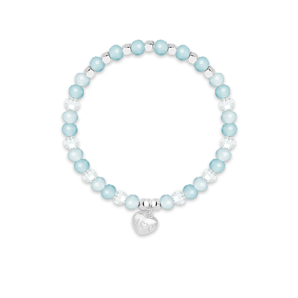 Happy Birthday - Blue crystal affirmation bracelet