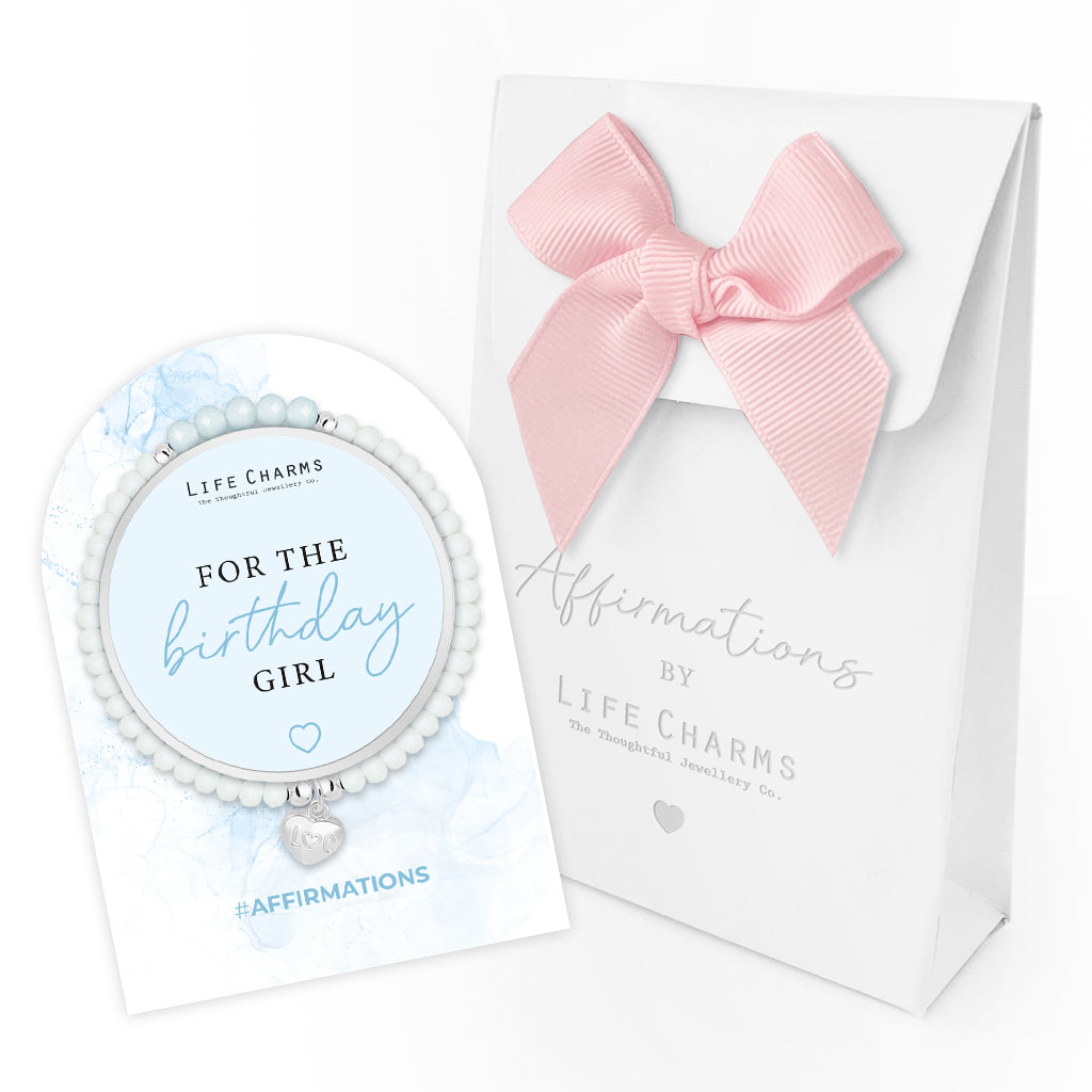 Birthday Girl - Blue crystal affirmation bracelet