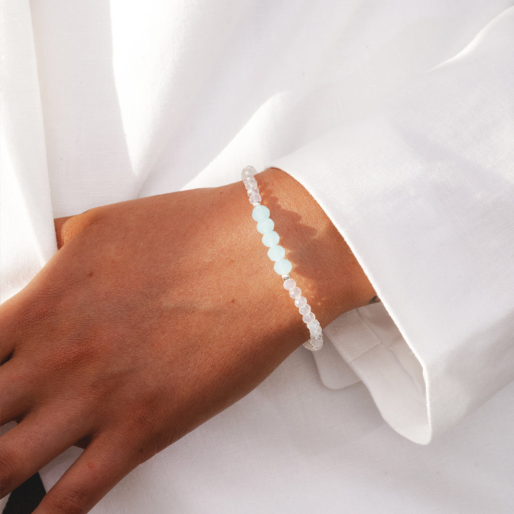 Birthday Girl - Blue crystal affirmation bracelet