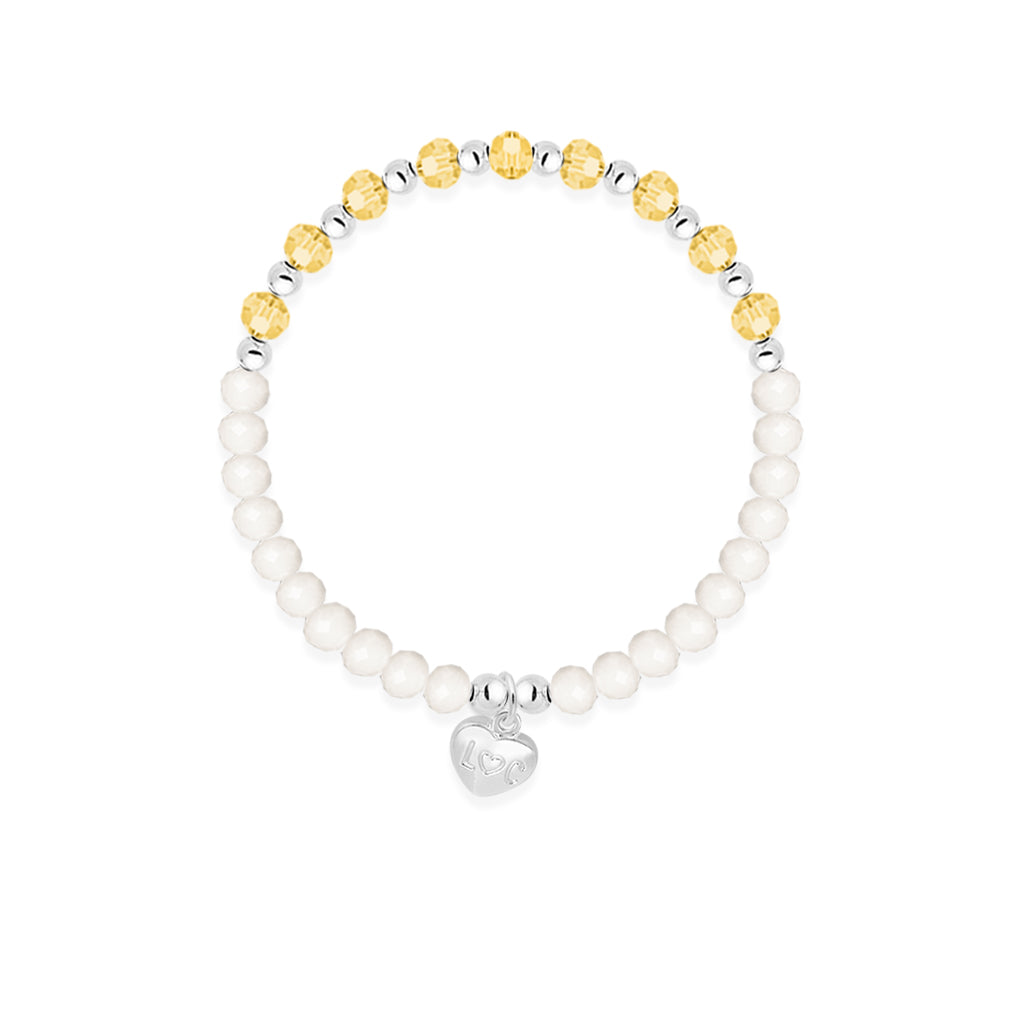 Happy Birthday - Yellow crystal affirmation bracelet