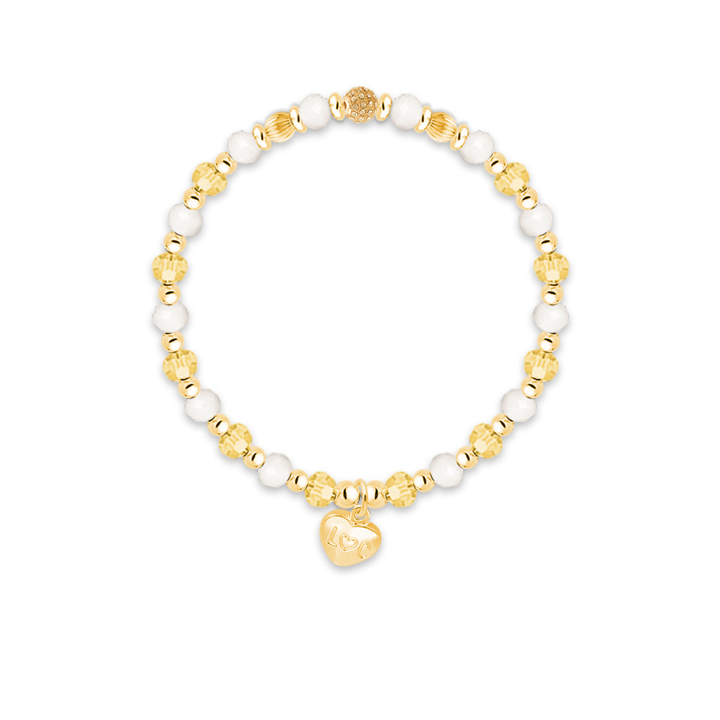 Happy Birthday Bestie - Yellow crystal affirmation bracelet