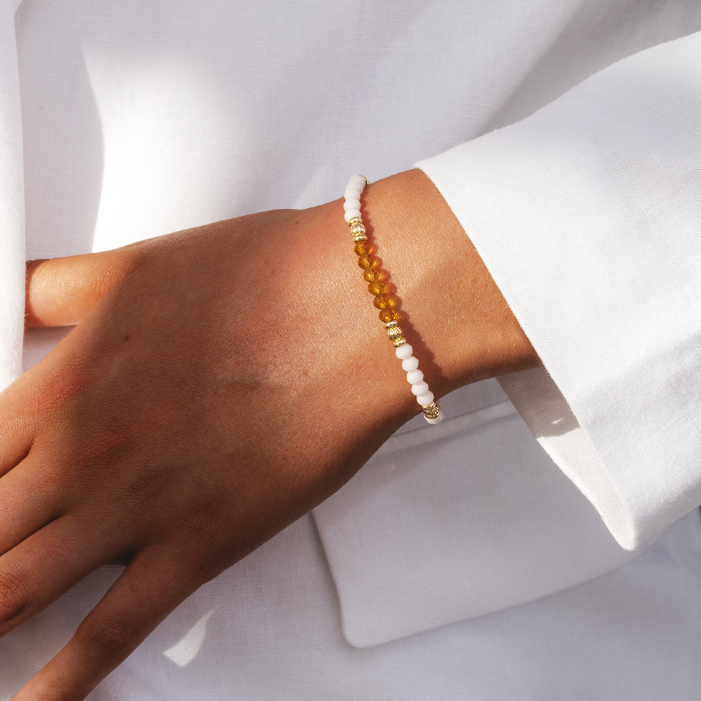 I love you - Yellow crystal affirmation bracelet