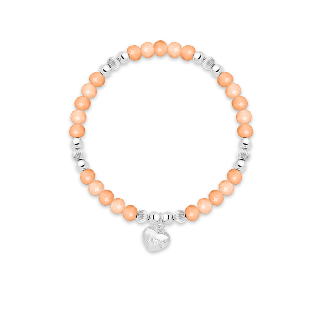 Best Friends - Orange crystal affirmation bracelet