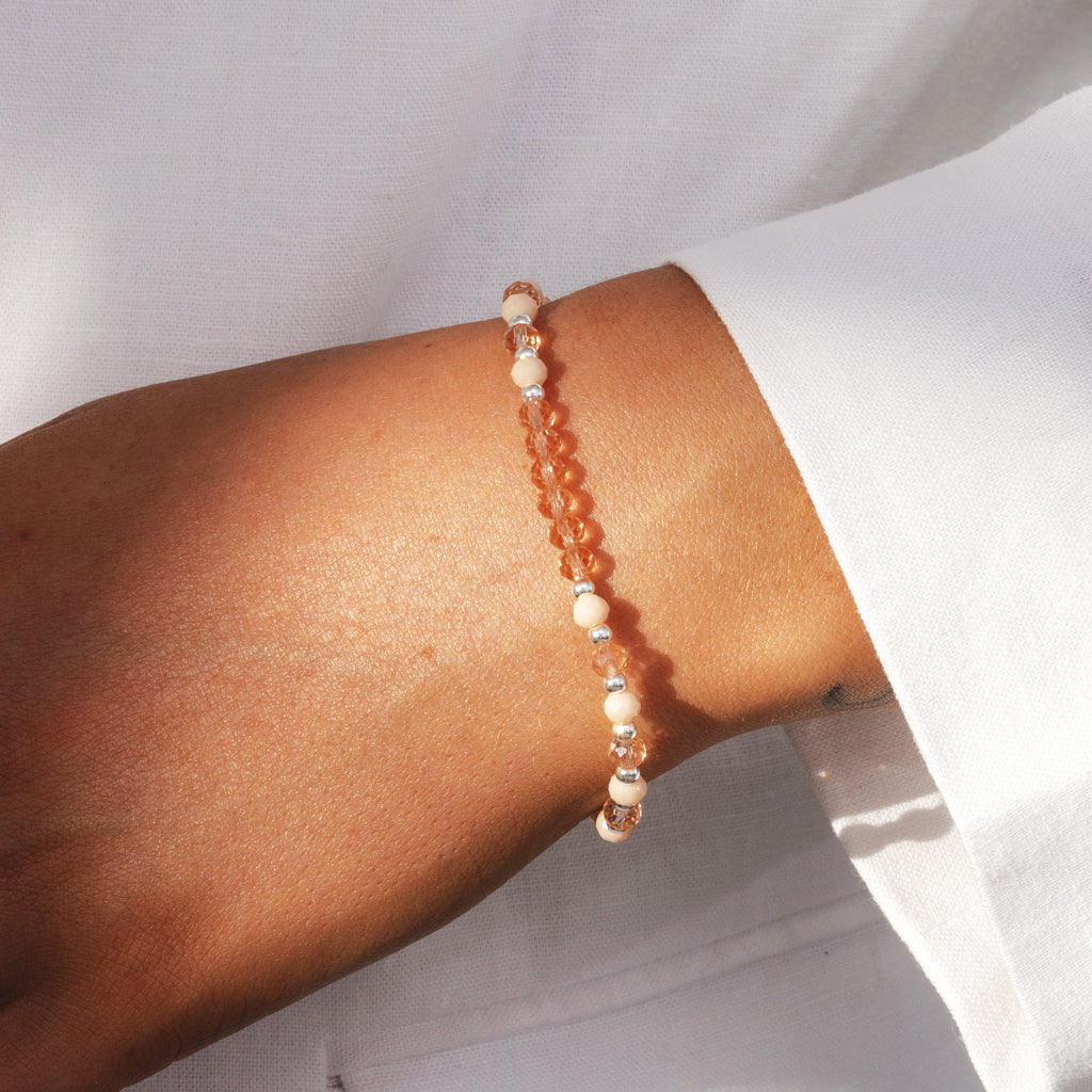 Happy Birthday - Orange crystal affirmation bracelet