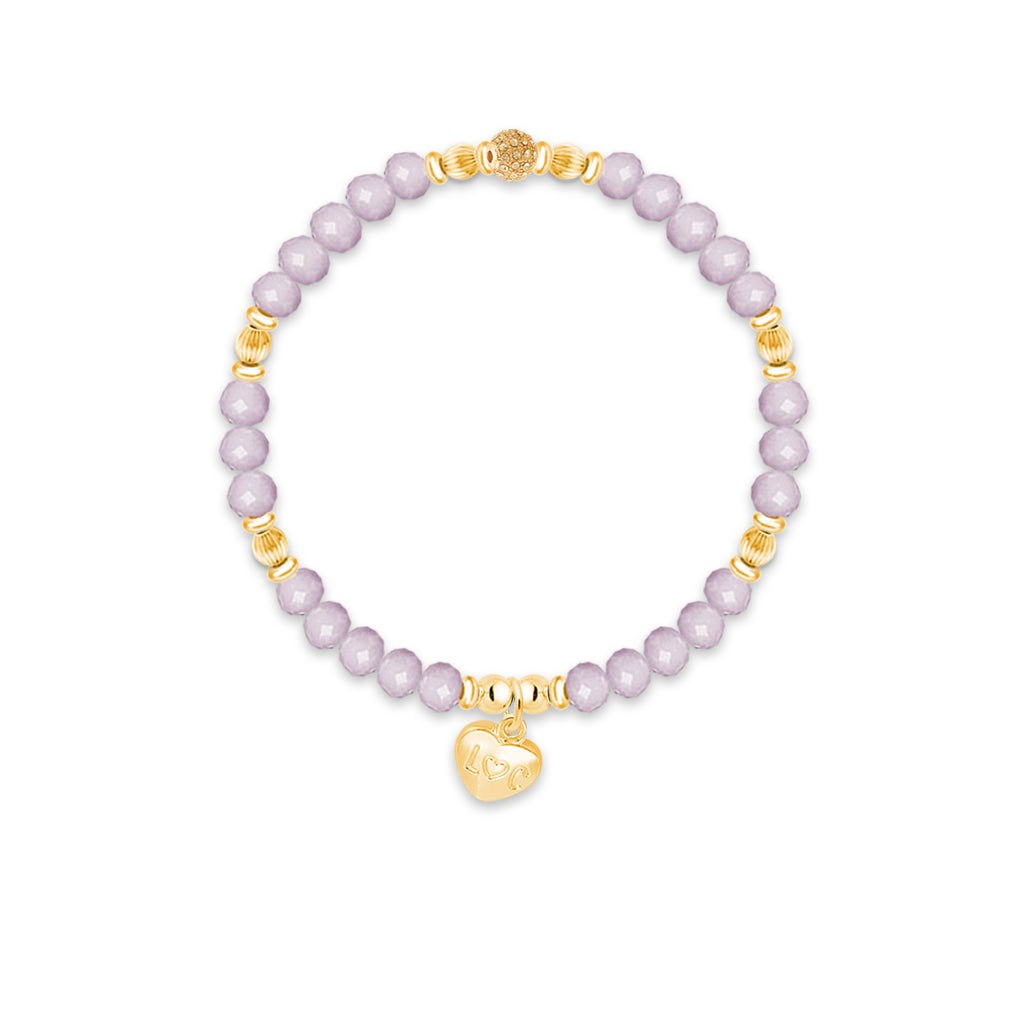 Thinking of you - Purple crystal affirmation bracelet