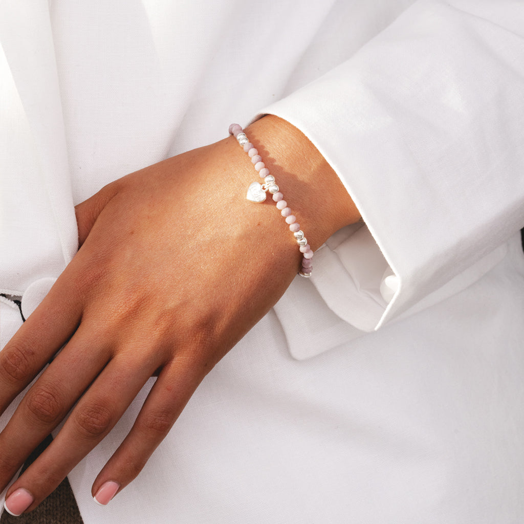 Thank you - Purple crystal affirmation bracelet
