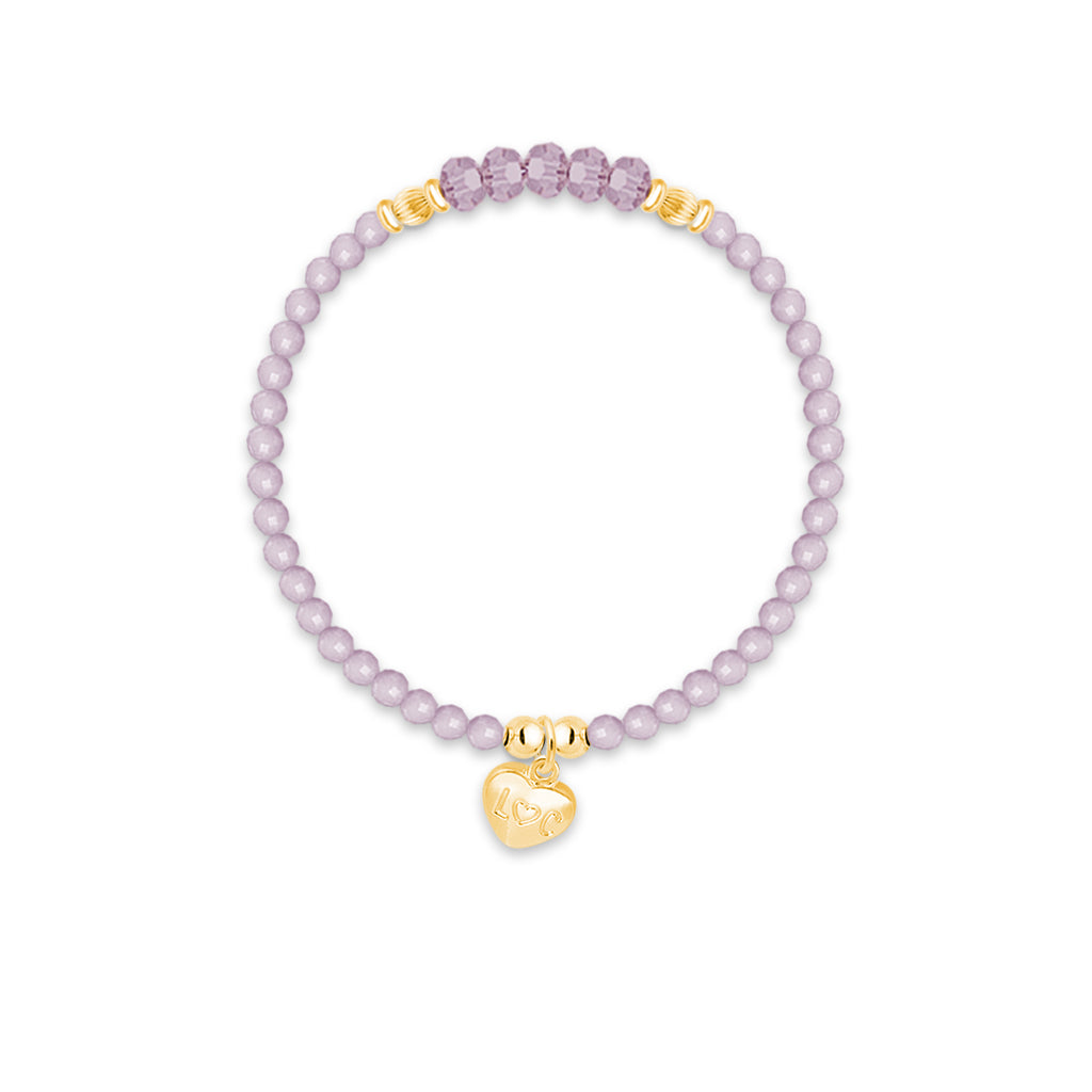Happy Birthday Bestie - Purple crystal affirmation bracelet