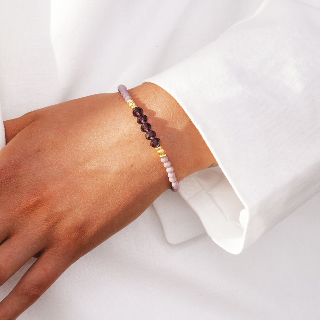 Happy Birthday Bestie - Purple crystal affirmation bracelet