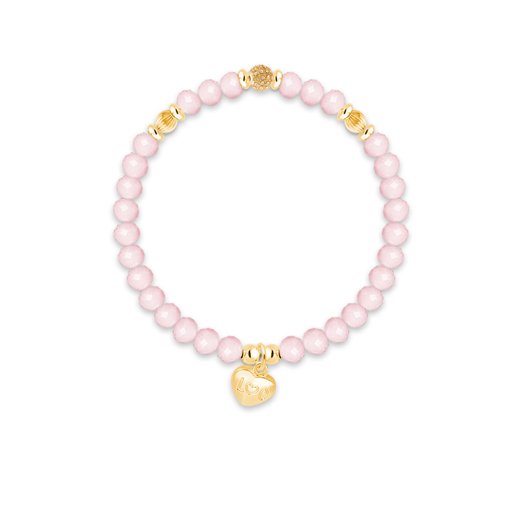 I love you - Pink crystal affirmation bracelet