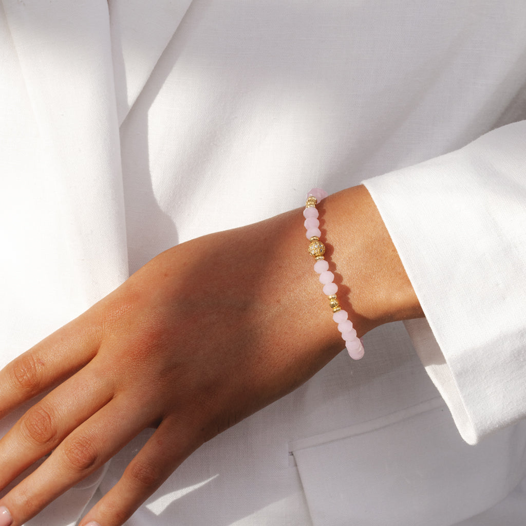 I love you - Pink crystal affirmation bracelet