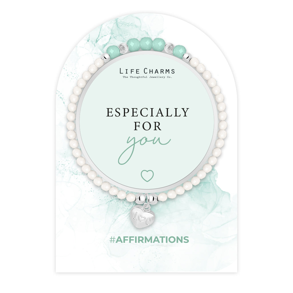 Especially For You - Mint crystal affirmation bracelet