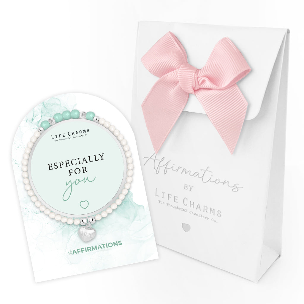Especially For You - Mint crystal affirmation bracelet