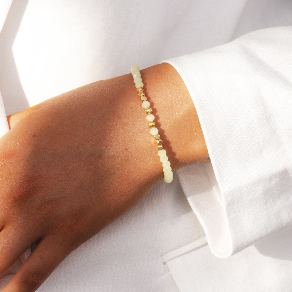 Thinking of you - Mint crystal affirmation bracelet
