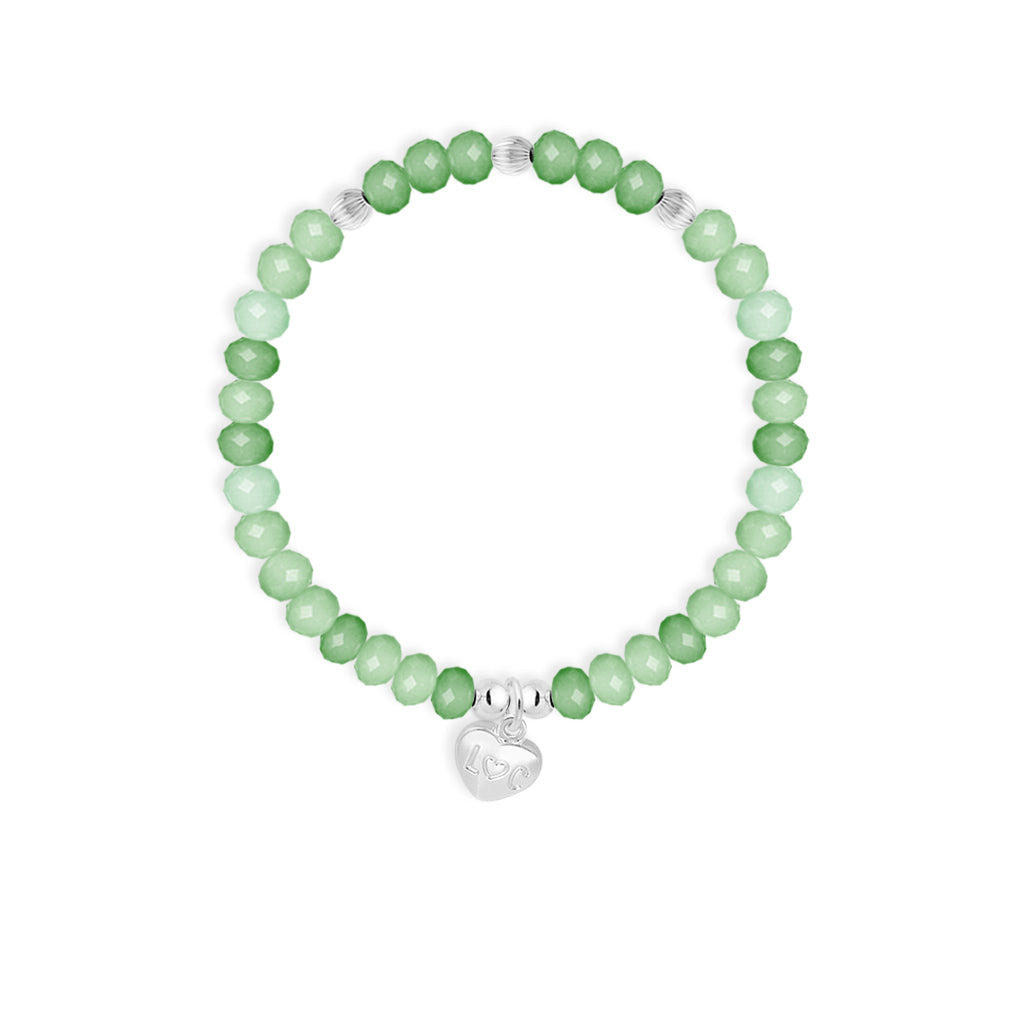 Happy Birthday - Green crystal affirmation bracelet