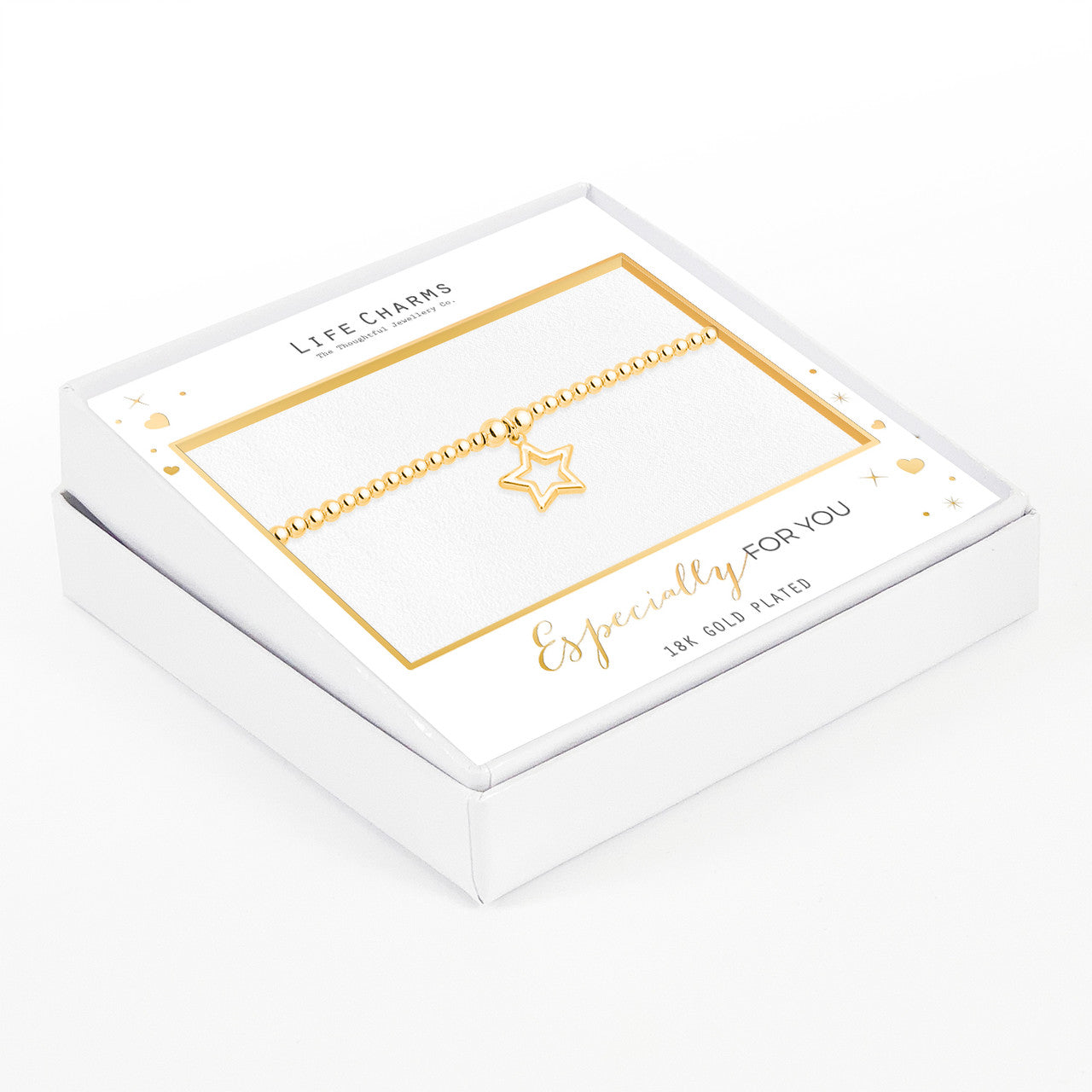 Dazzling open star bracelet in gold