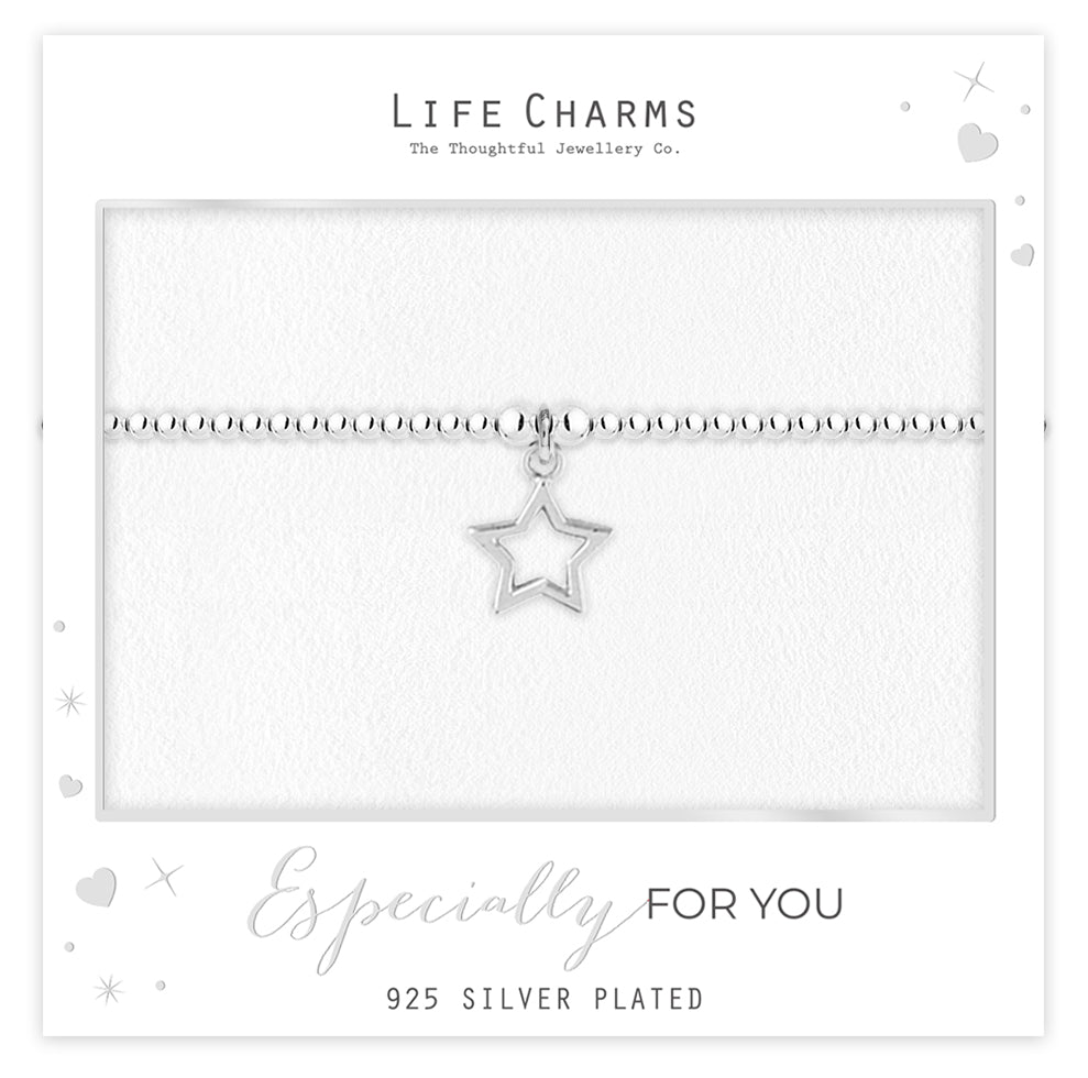 Dazzling open star bracelet in silver