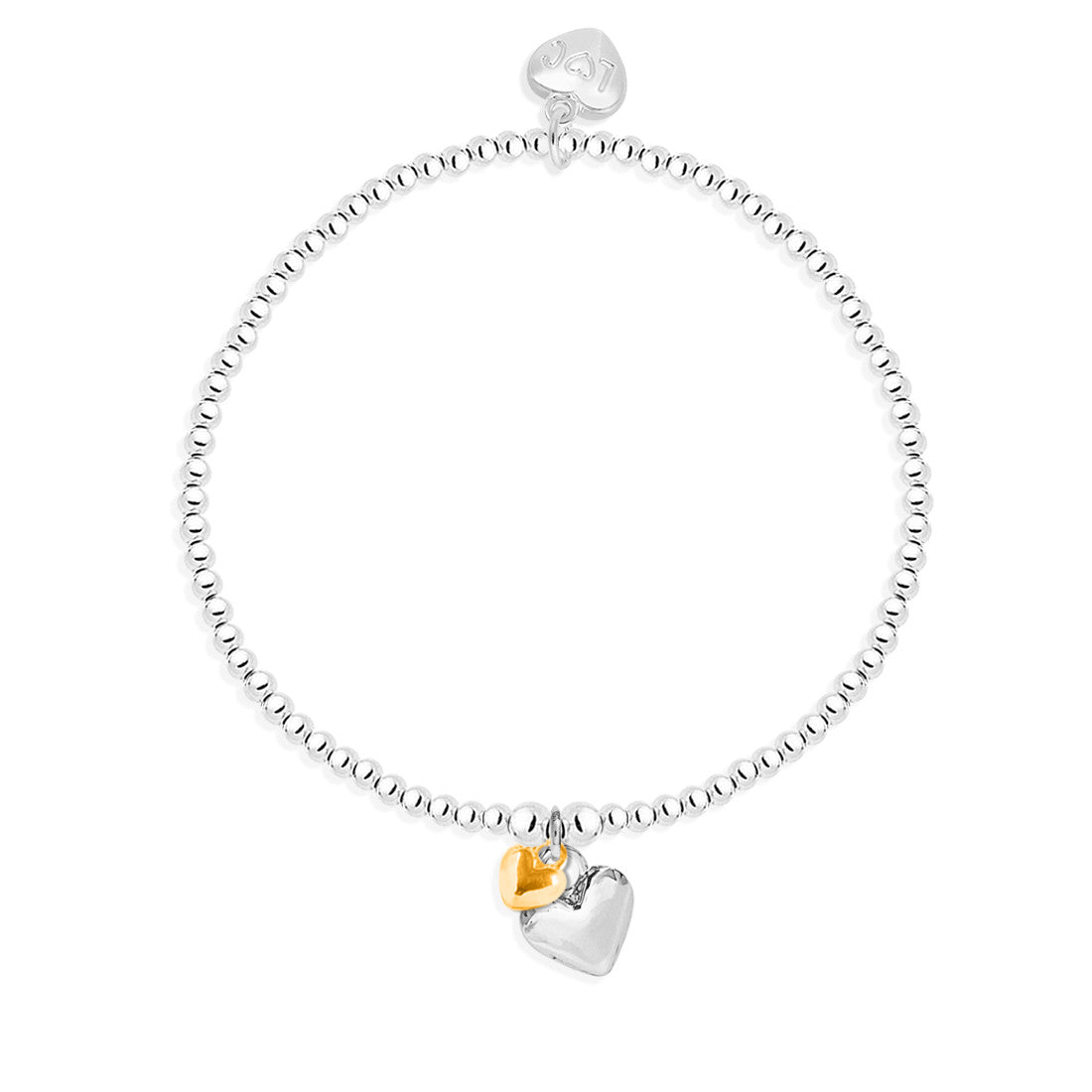 Puffed mixed heart bracelet