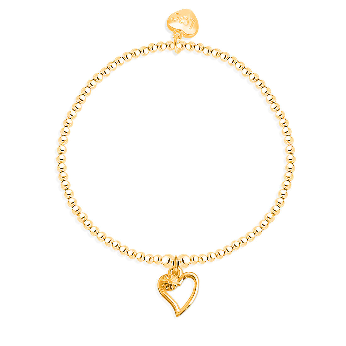 Open heart bracelet in gold