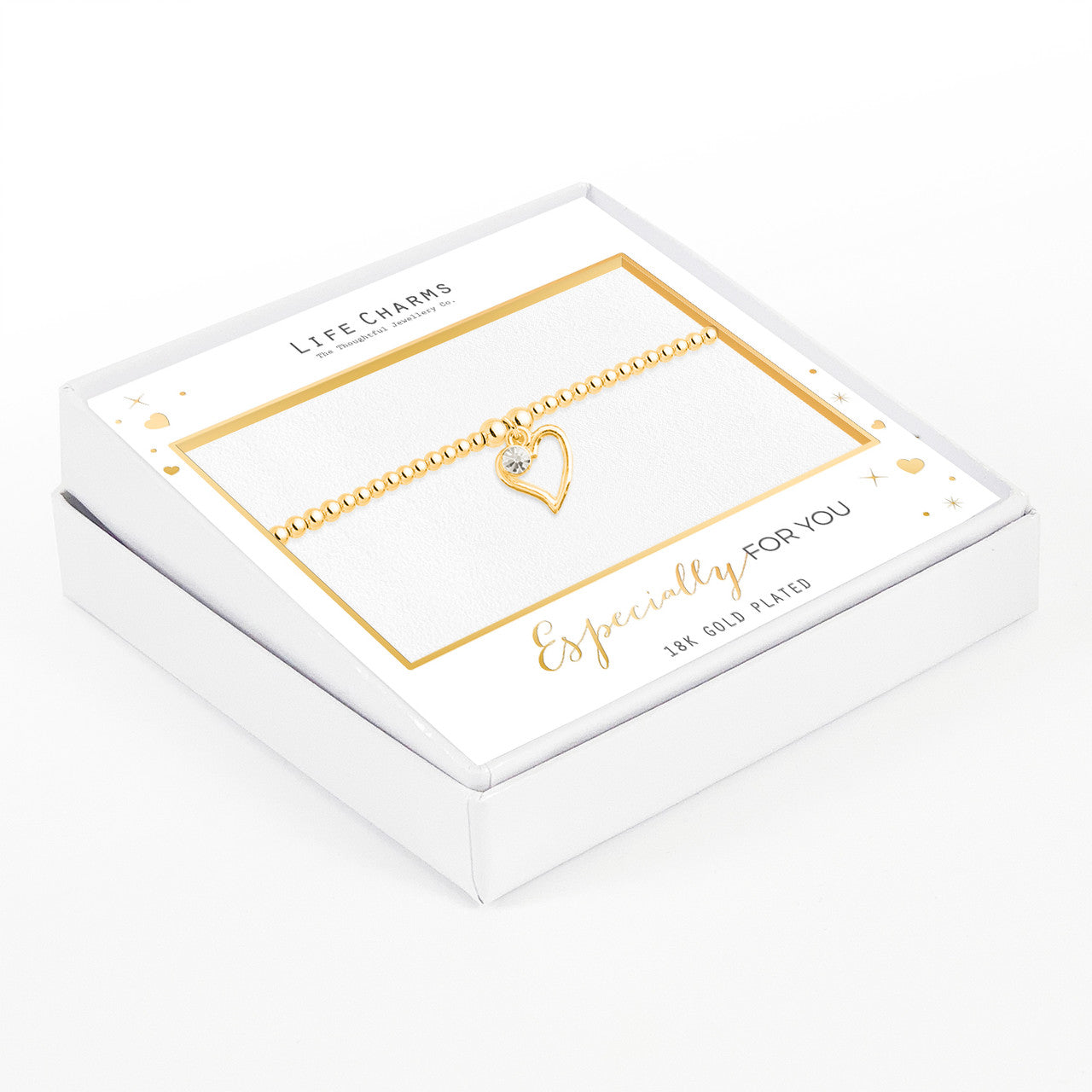 Open heart bracelet in gold