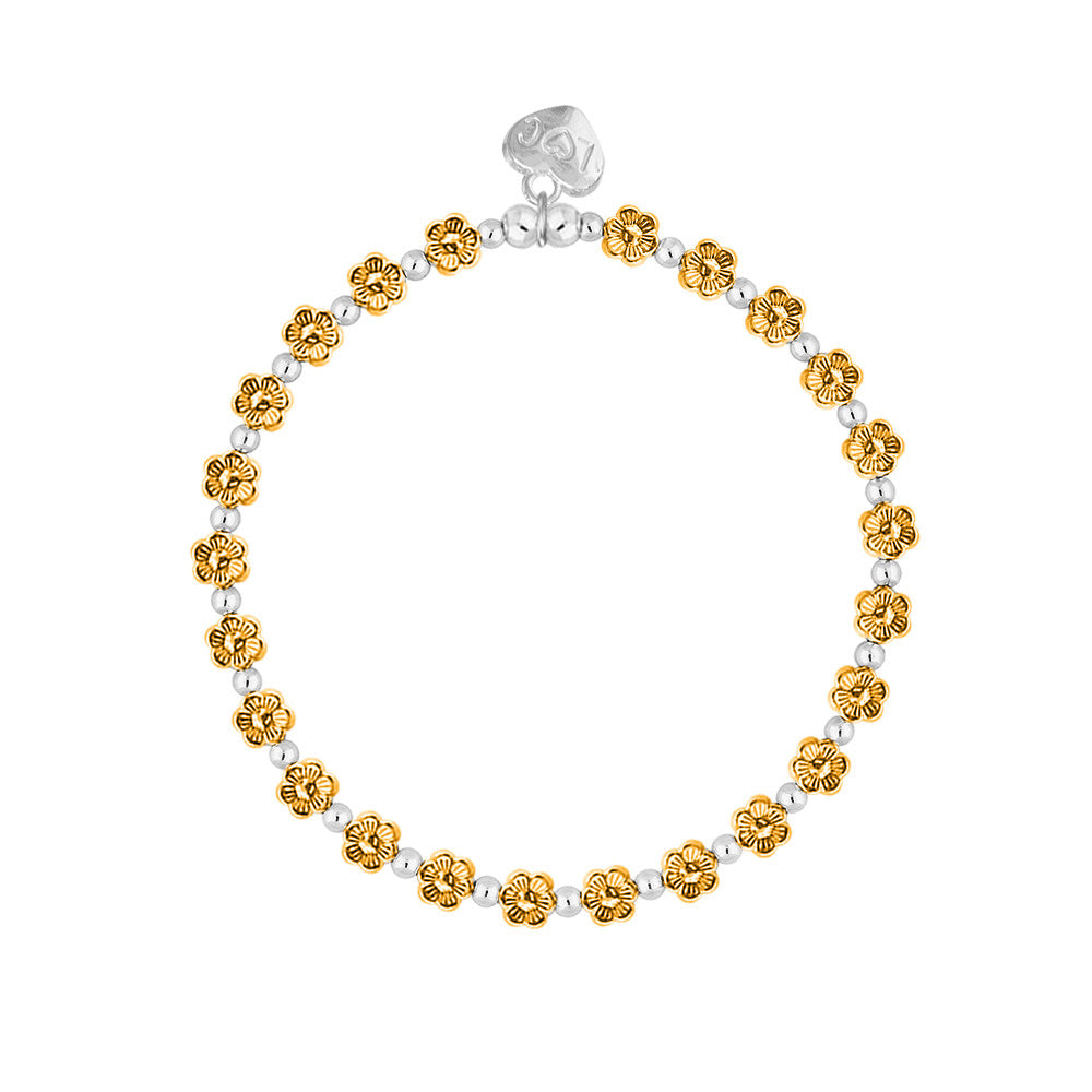 Adorable gold flowers bracelet