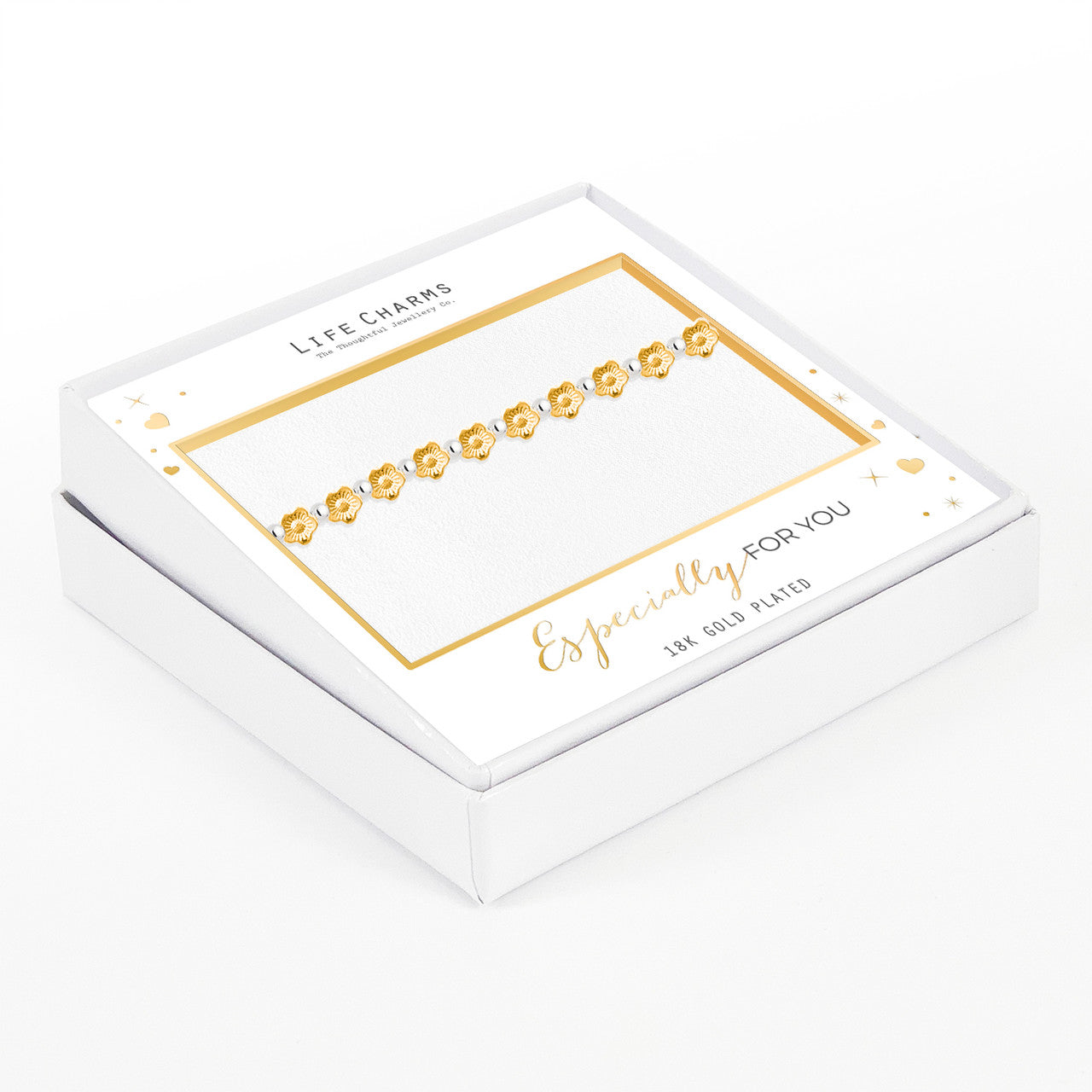 Adorable gold flowers bracelet