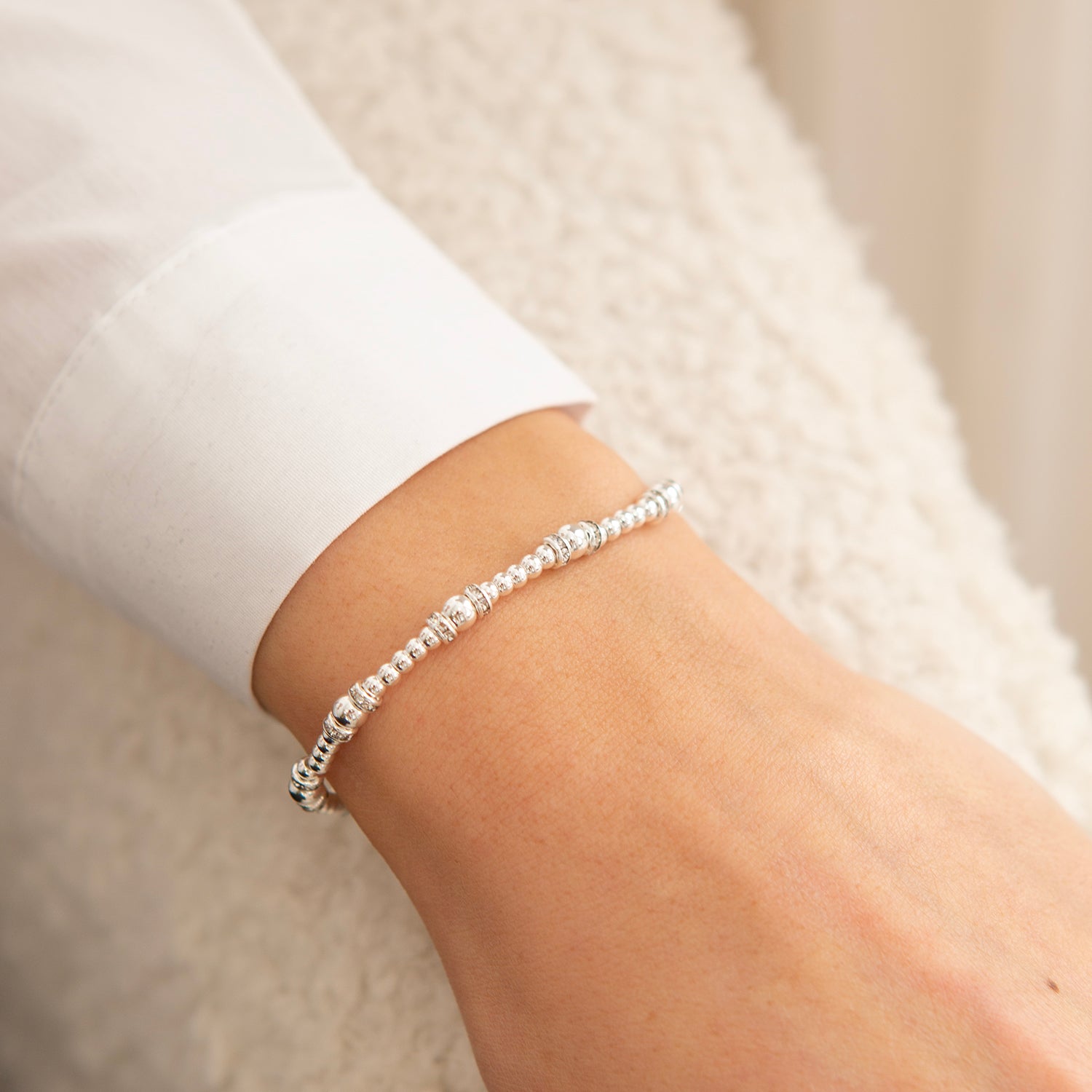 Dazziling rhinestone rondelles bracelet in silver