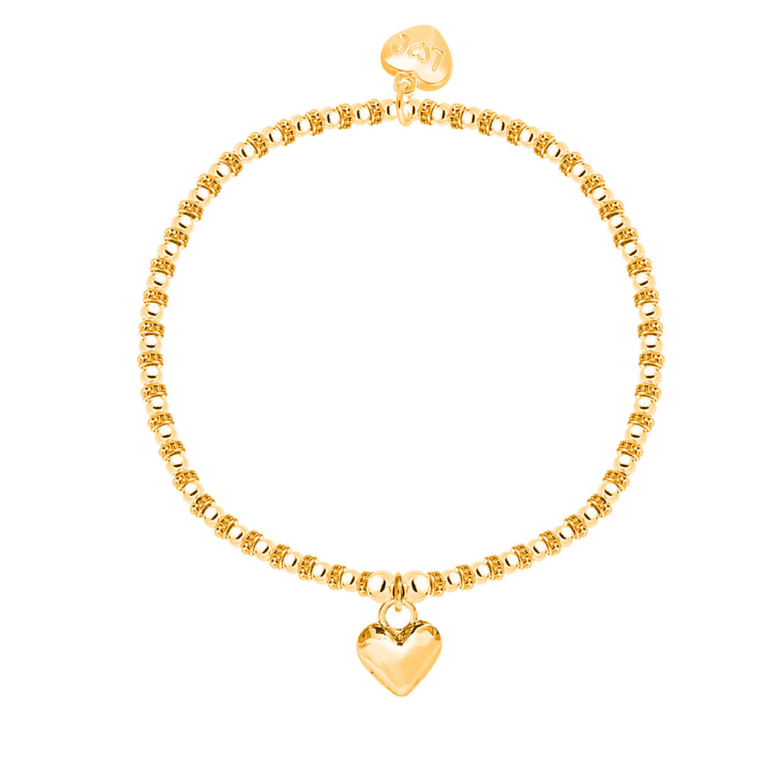 Polished big puffed heart bracelet in gold
