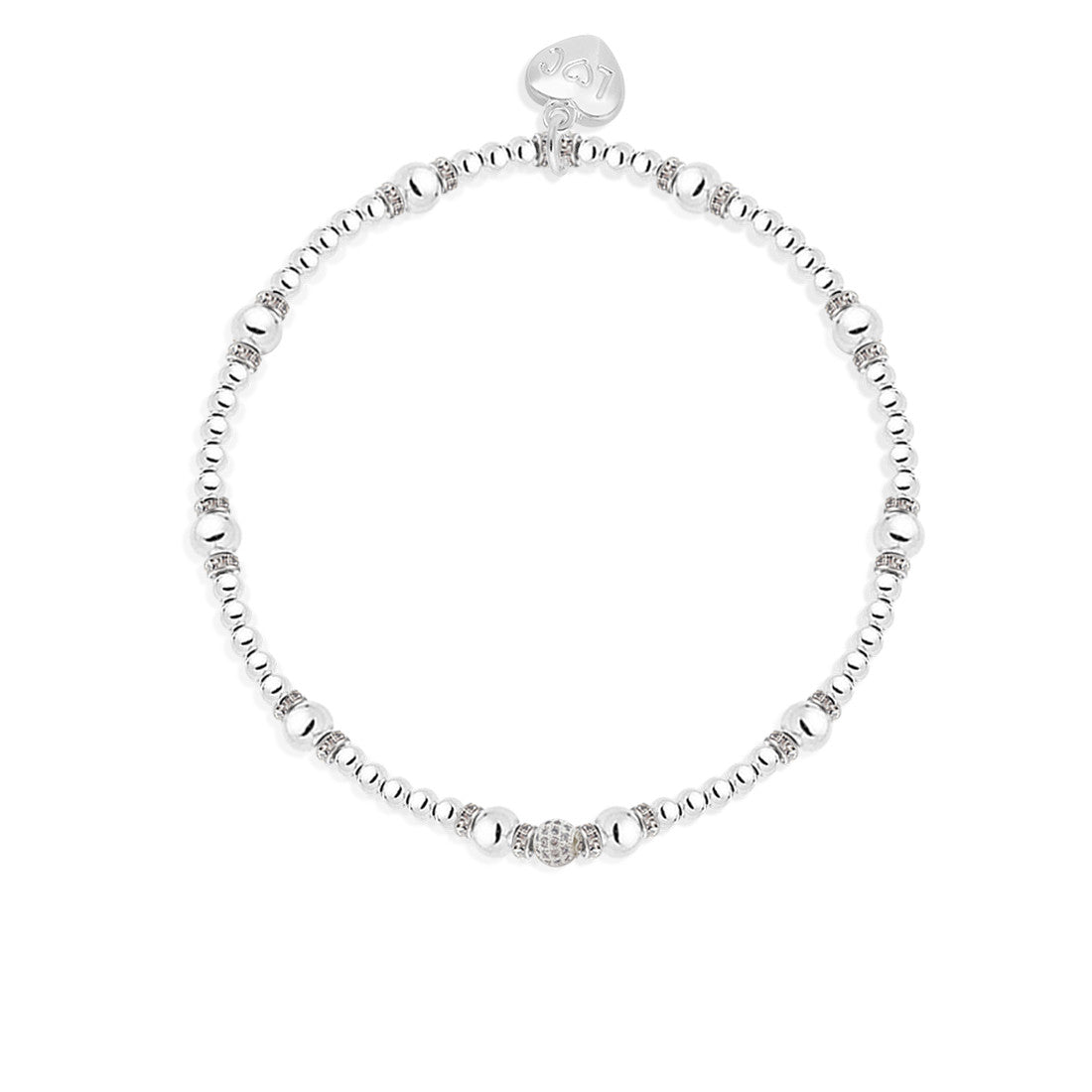Sparkle crystal bead bracelet in silver