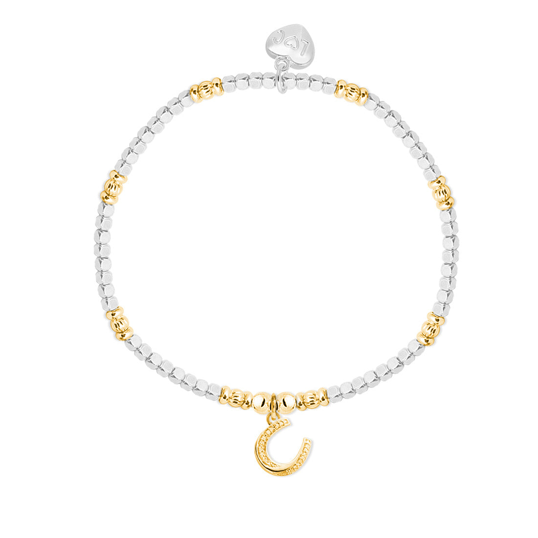 Gold horseshoe charm bracelet