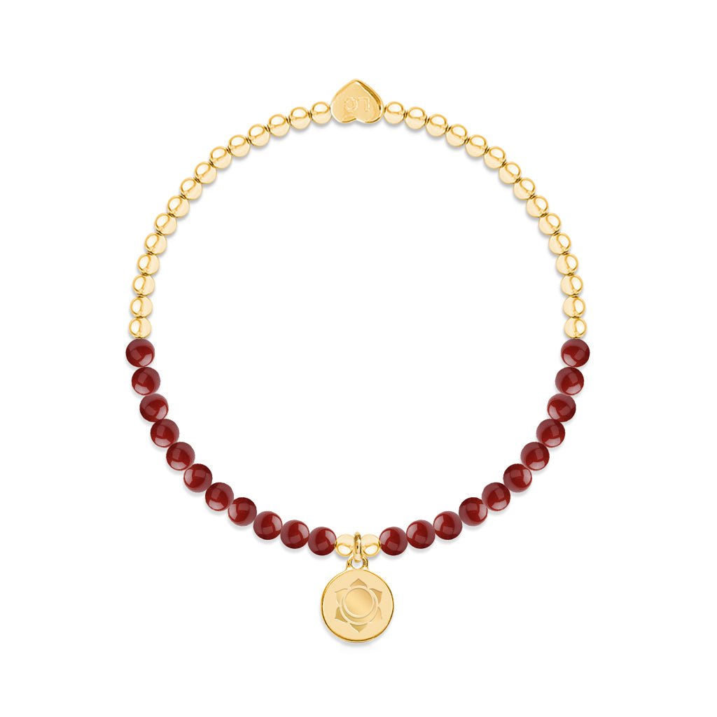 Sacral chakra carnelian bracelet in gold