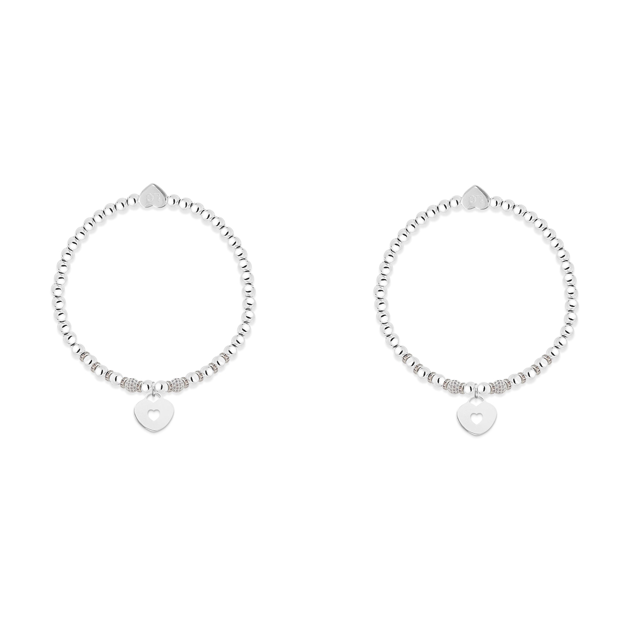 Mother & Daughter heart charm bracelet set
