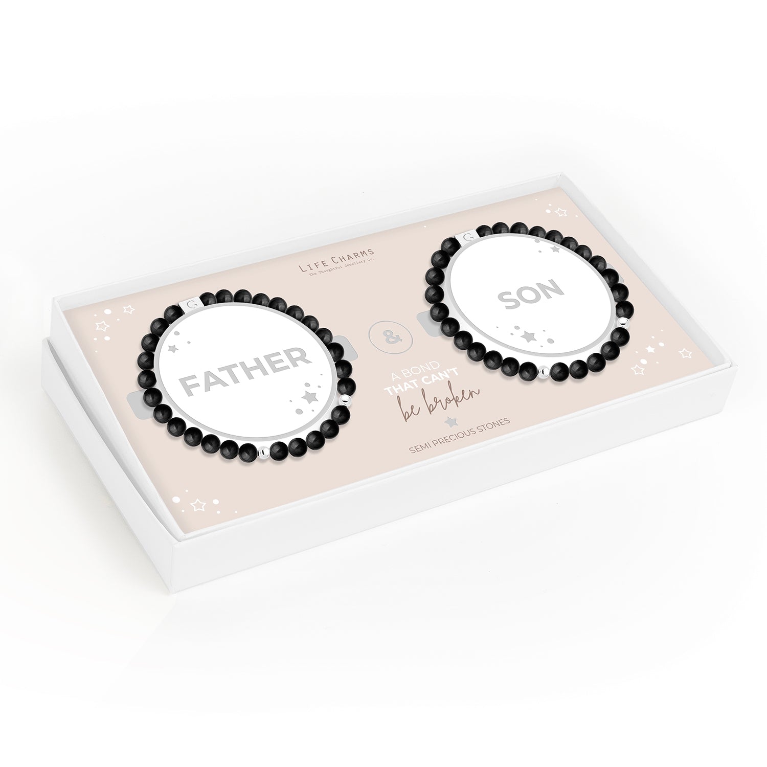 Father & Son semi precious stones bracelet set