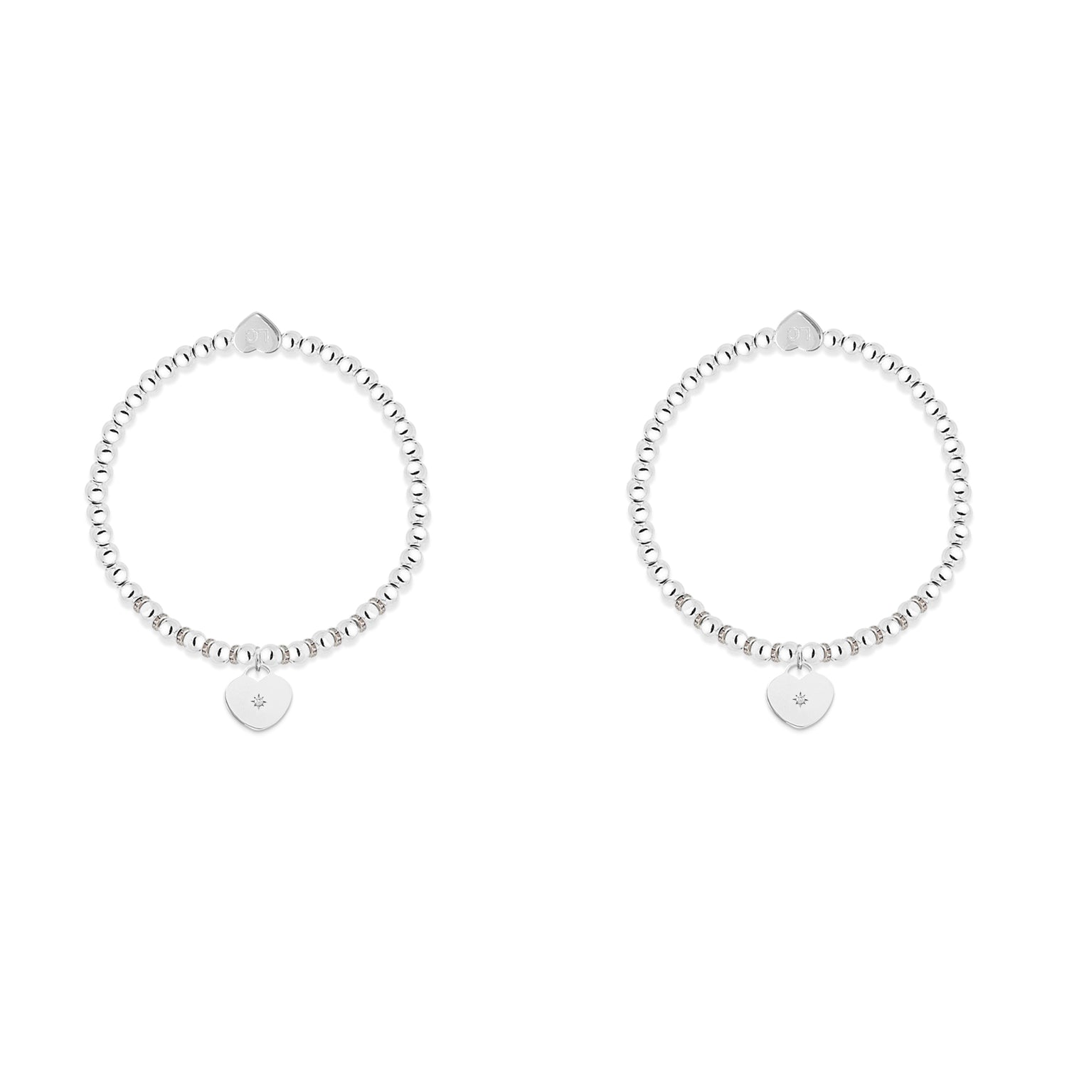 Auntie & Niece heart charm bracelet set