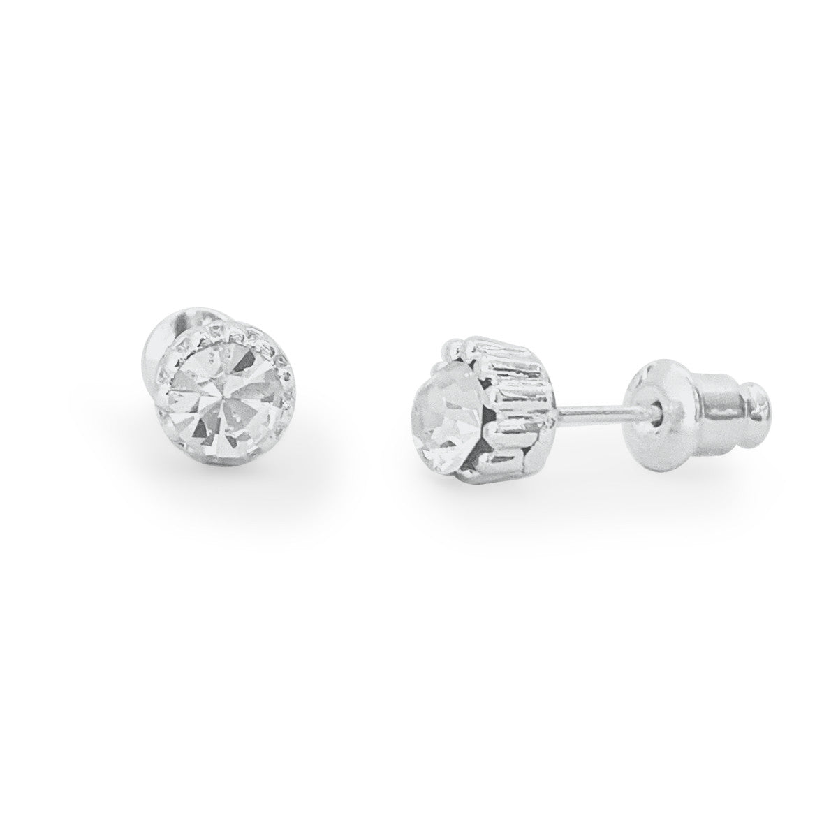 Diamond crystal silver studs