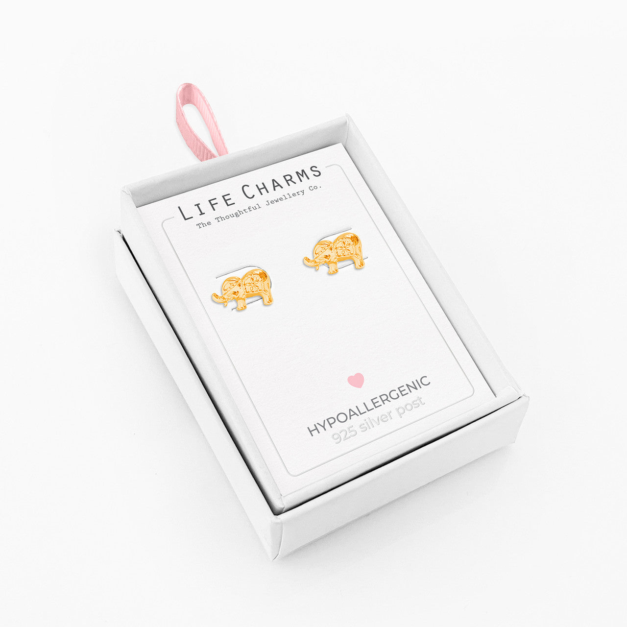 Lucky elephant gold studs