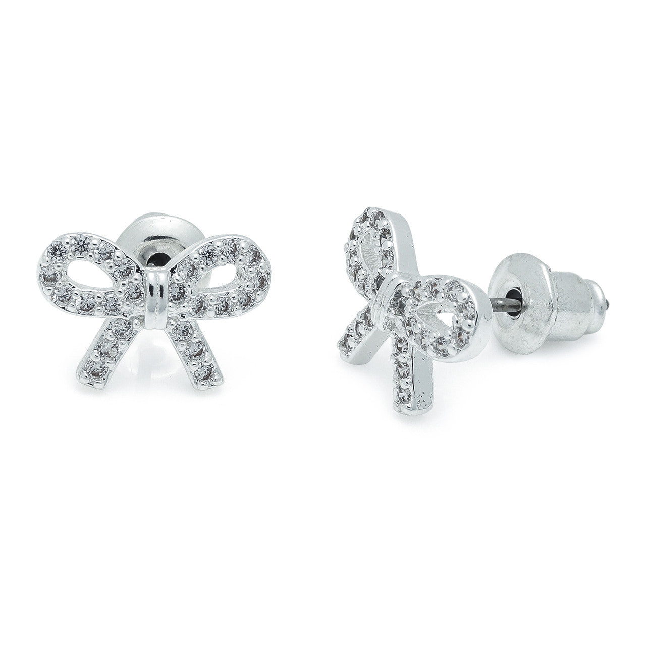 Pretty bows silver studs