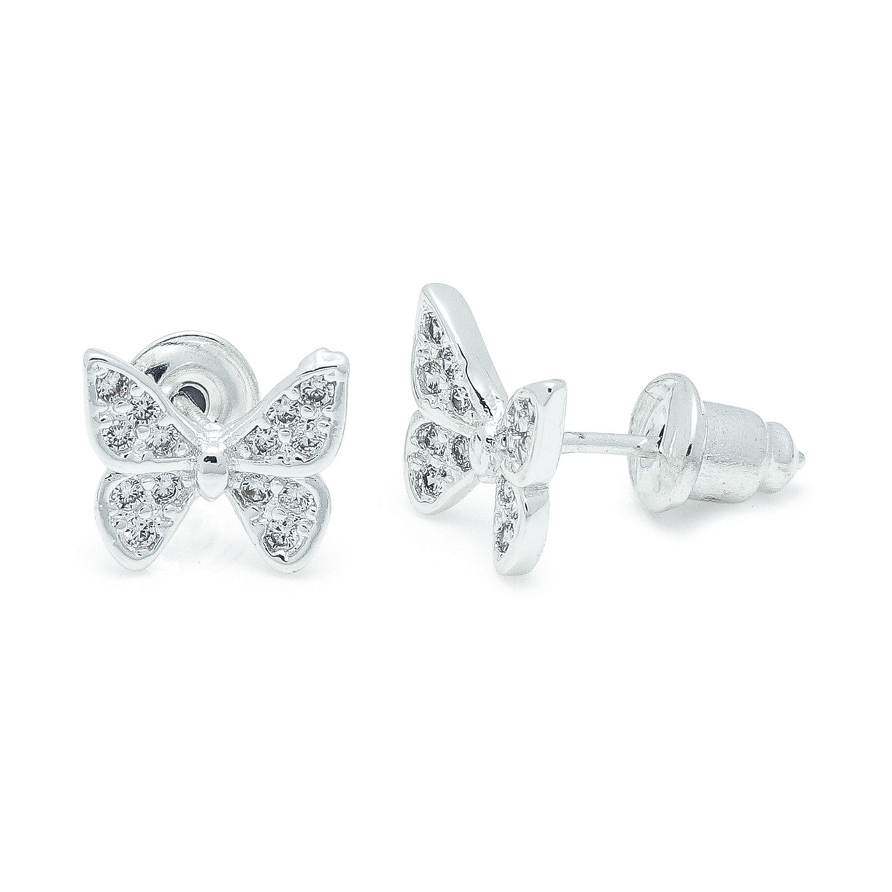 Butterfly silver studs