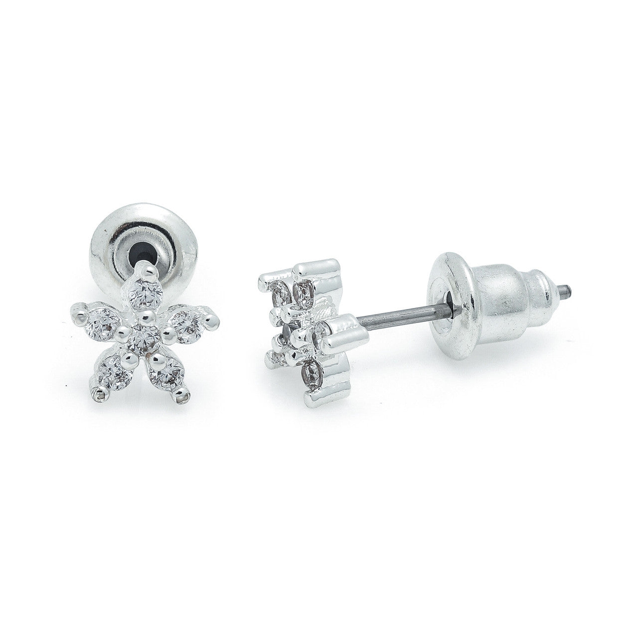 Moonstar flower silver studs