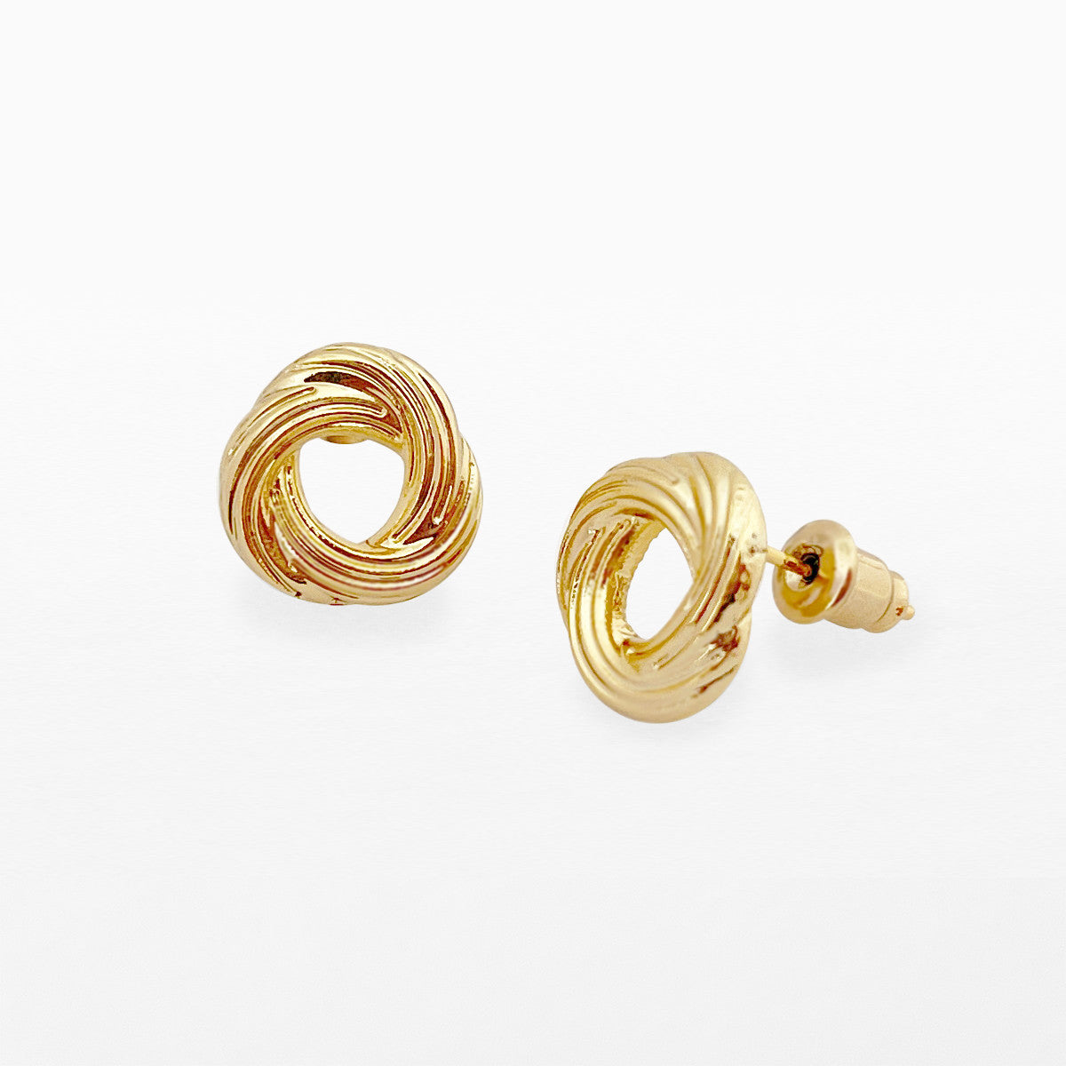 Gold knot stud earrings