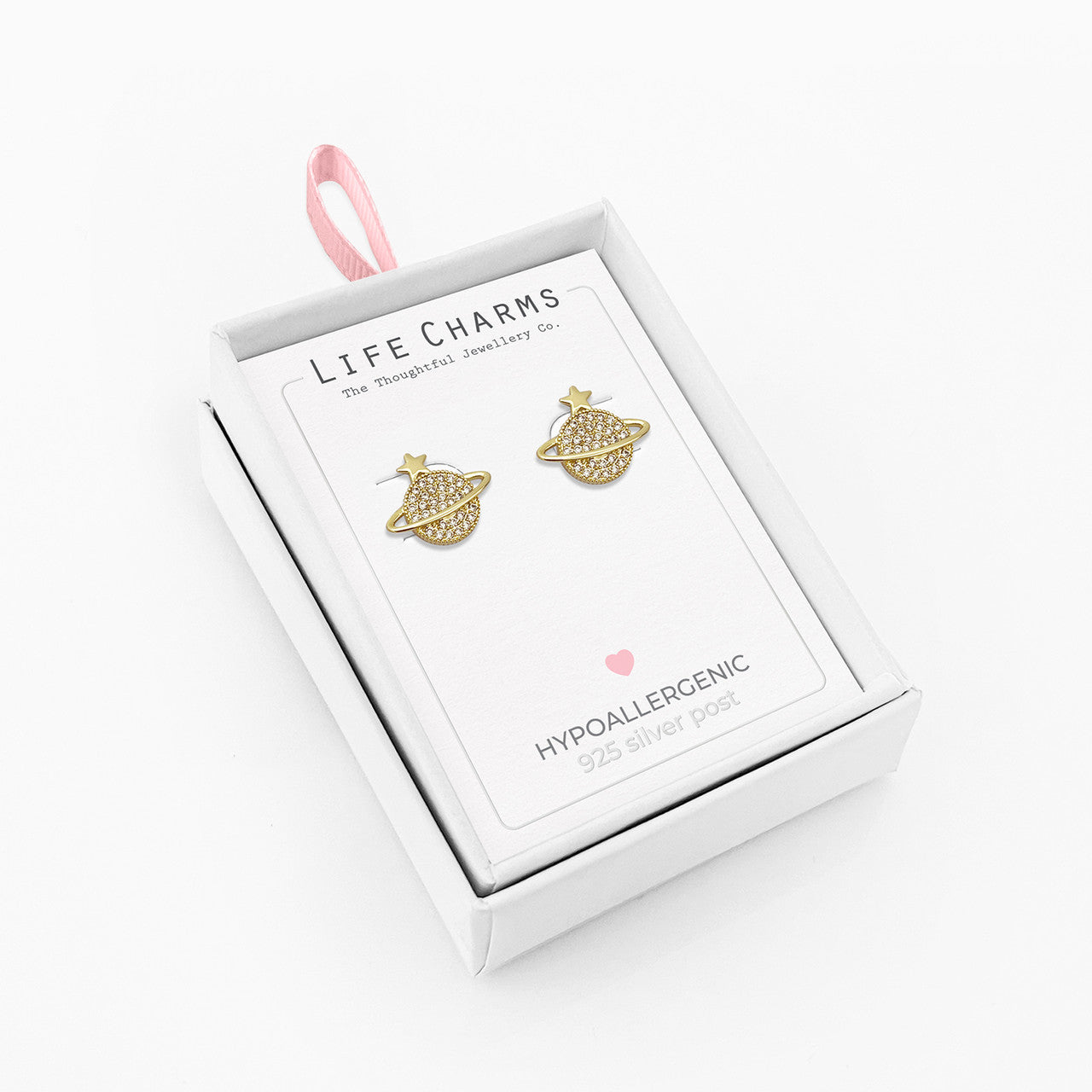 Orb-shaped gold stud earrings