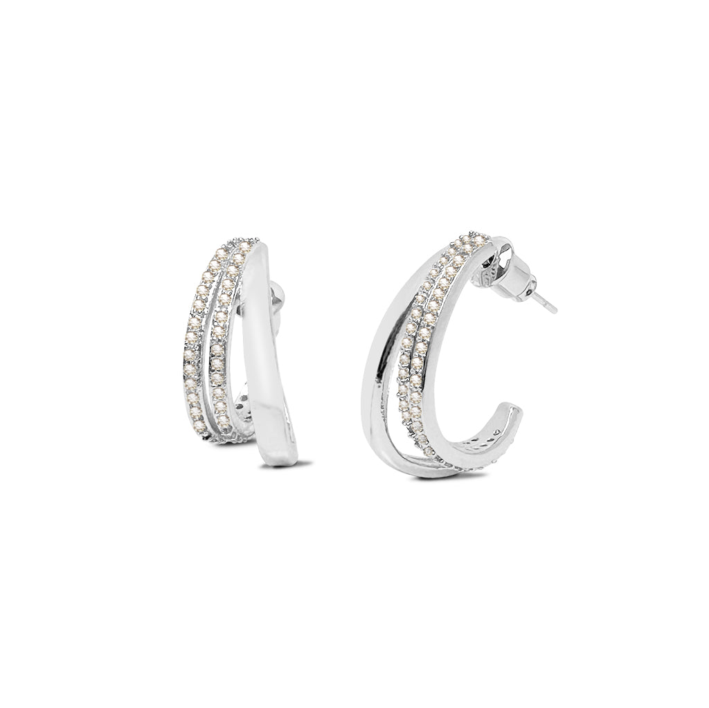 Sparkling drop earrings in silver