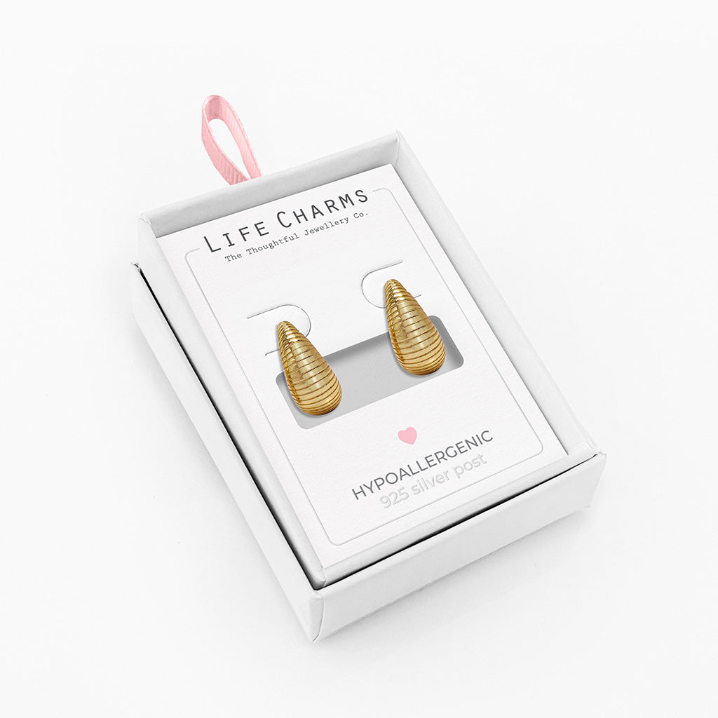 Teardrop earrings in gold