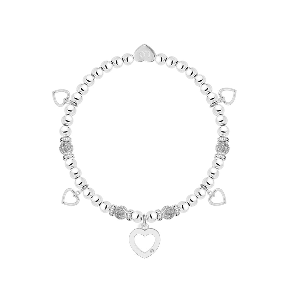 Happy 40th Birthday - Hearts charm bracelet in flower box