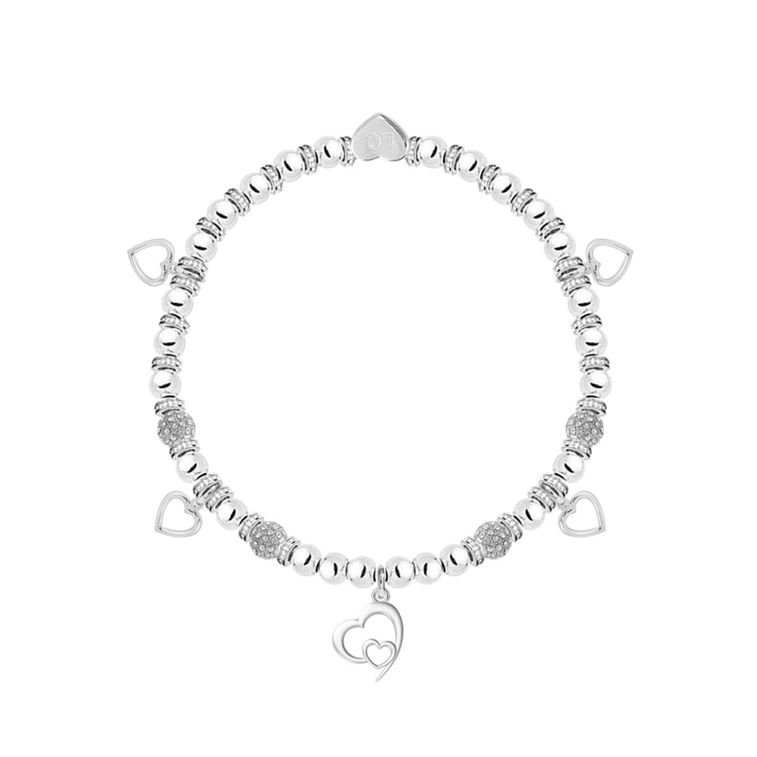 New Mum - Hearts charm bracelet in flower box