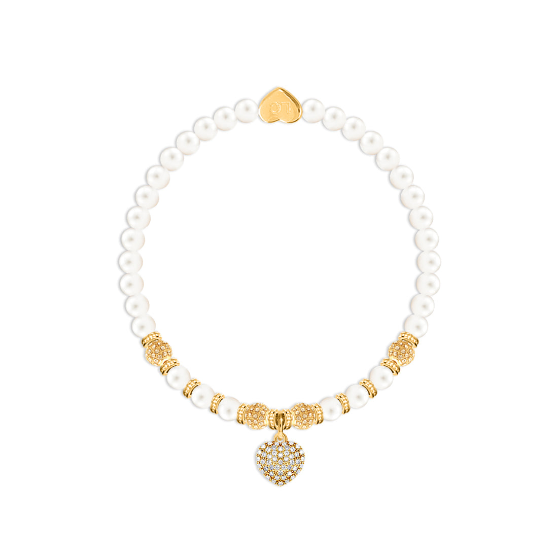 Bride - Freshwater pearls charm bracelet in flower box