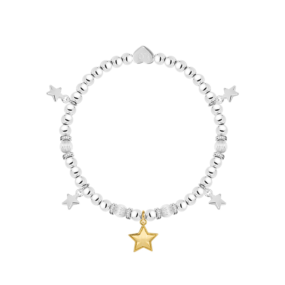 Thank you teacher - Gold star charm bracelet in flower box