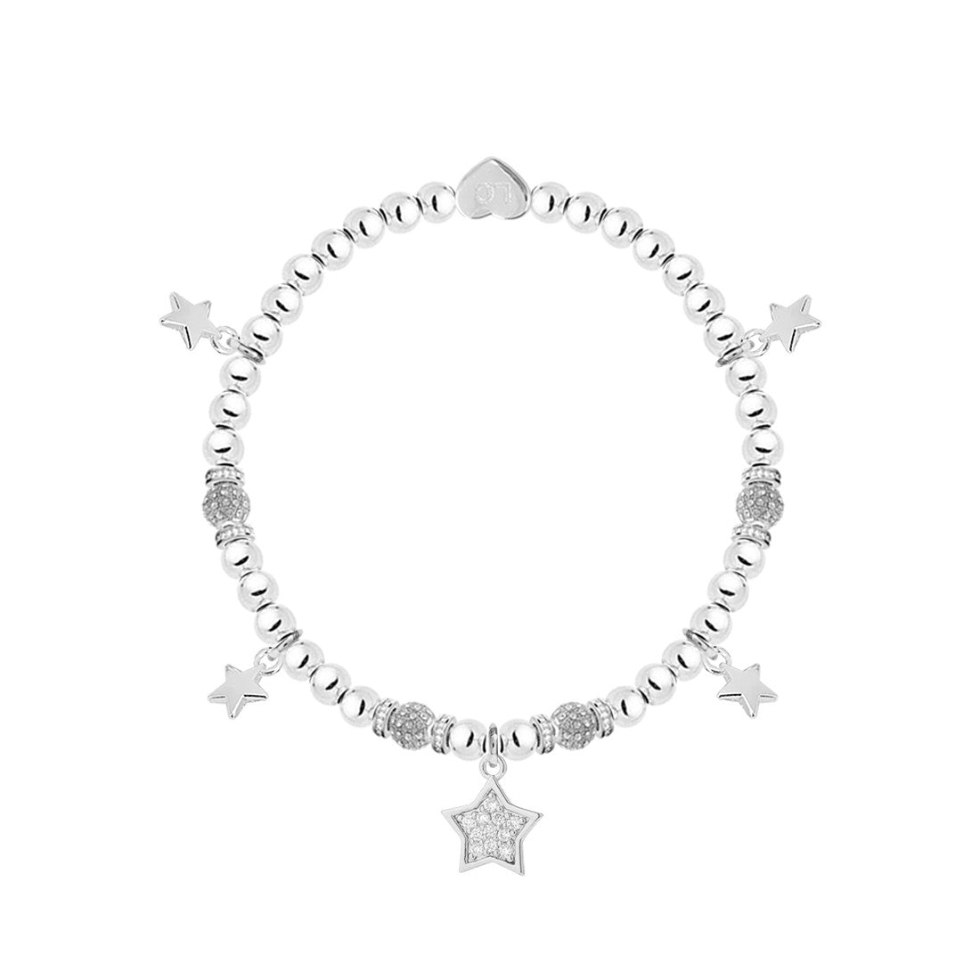 Happy Birthday - Sparkling stars charm bracelet in flower box